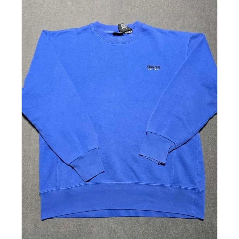 Starter Royal Blue Crewneck Sweatshirt Mens M Embroidered‎ Logo 90s VTG